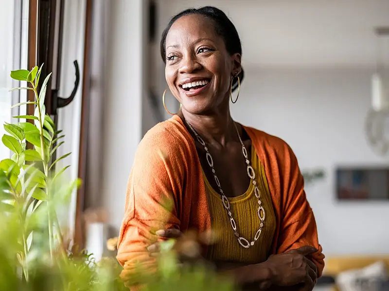 African American woman smiling