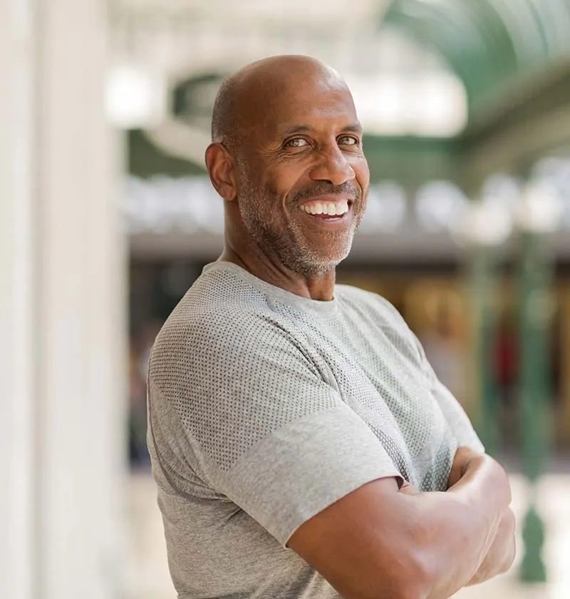 African American male smiling