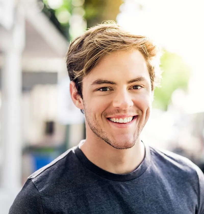 Young male smiling